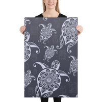 Turtle Pattern Wonderfull Canvas 24x36 Canvas White - Polynesian Pride