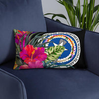Northern Mariana Islands Polynesian Basic Pillow - Tropical Bouquet - Polynesian Pride