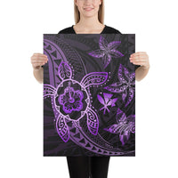 Kanaka Map Hibiscus Plumeria Turtle Art Violet Polynesian Canvas 18x24 Canvas Violet - Polynesian Pride