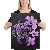 Hibiscus Plumeria Mix Polynesian Turtle Violet Canvas 16x20 Canvas Violet - Polynesian Pride