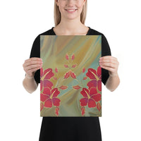 Hibiscus Water Color Canvas 12x16 Canvas White - Polynesian Pride
