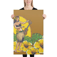 Hula Girl Dance Tradition Canvas 24x36 Canvas White - Polynesian Pride