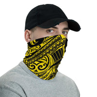 Hawaiian Bandana - Polynesian Curly Tatau Yellow Neck Gaiter - Polynesian Pride