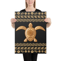 Hawaii Traditional Turtle Pattern Canvas 18x24 Canvas White - Polynesian Pride