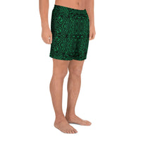 Polynesian Lauhala Mix Green Men's Athletic Long Shorts - Polynesian Pride
