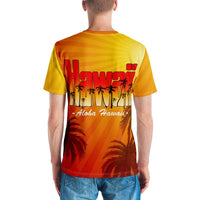 Summer Sunshine Coconut Tree Silhouette Hawaii Mens T Shirt - Polynesian Pride