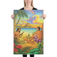 Sing A Song On A Beach Canvas 24x36 Canvas White - Polynesian Pride