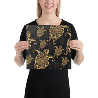Turtle Pattern Golden Canvas 12x12 Canvas Gold - Polynesian Pride