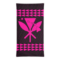 Hawaii Bandana Kakau Polynesian Kanaka Map Neck Gaiter - Pink - Polynesian Pride
