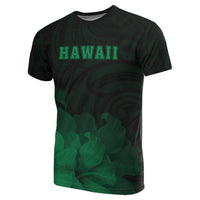 Hawaii State Hibiscus Green Polynesian T Shirt Floral Style - Polynesian Pride