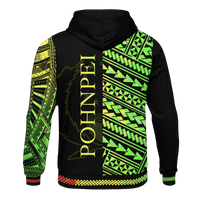 Pohnpei Hoodie Micronesian Portion Reggae Version - Polynesian Pride
