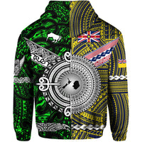 New Zealand Niue Zip Hoodie Maori and Polynesian Together Green LT8 - Polynesian Pride