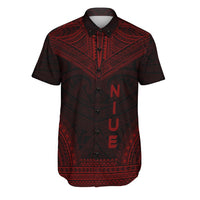 Niue Polynesian Chief Shirt - Red Version Men Red - Polynesian Pride