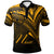 Niue Polo Shirt Gold Color Cross Style Unisex Black - Polynesian Pride