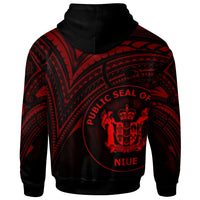 Niue Hoodie Red Color Cross Style - Polynesian Pride