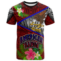 American Samoa T Shirt Custom American Samoa Eagle Flag Style With Polynesian Patterns T Shirt LT10 - Polynesian Pride