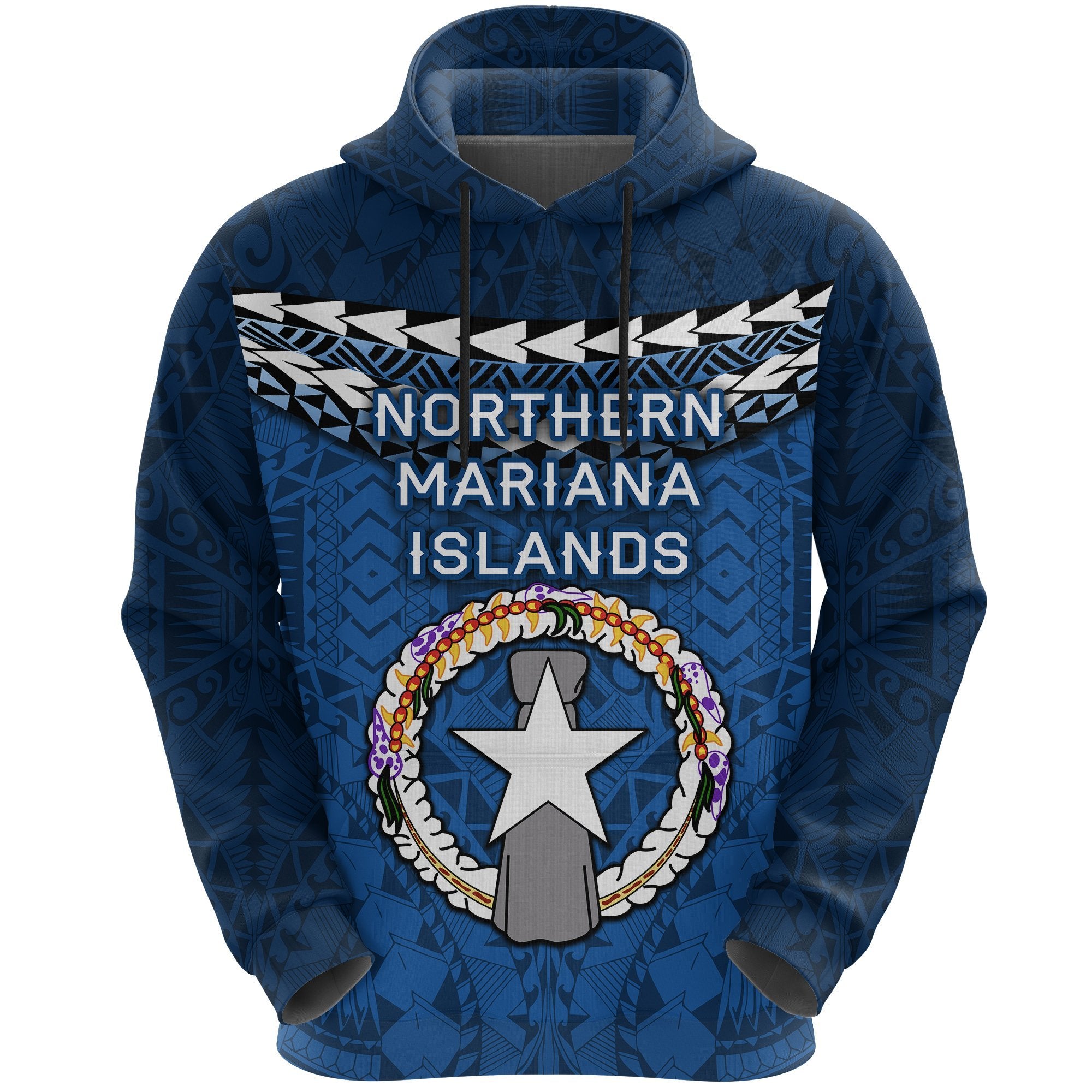 Northern Mariana Islands Polynesian Hoodie Vibes Version Unisex Blue - Polynesian Pride