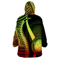 Northern Mariana Islands Reggae Tentacle Tribal Pattern Wearable Blanket Hoodie LT9 - Polynesian Pride
