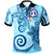 Northern Mariana Islands Polo Shirt Tribal Plumeria Pattern Unisex Blue - Polynesian Pride