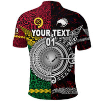 Custom Vanuatu New Zealand Polo Shirt Together Red, Custom Text and Number LT8 - Polynesian Pride