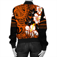 Hawaii Bomber Jacket - Black Noon Hibiscus Bomber Jacket AH - Polynesian Pride
