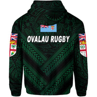 Fiji Ovalau Rugby Zip Hoodie Dark Green Style LT8 - Polynesian Pride