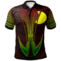 Palau Custom Polo Shirt Fish Hook Ver2 Unisex Red - Polynesian Pride