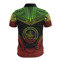 Palau Polo Shirt Palau Seal Polynesian Chief Tattoo Reggae Version - Polynesian Pride
