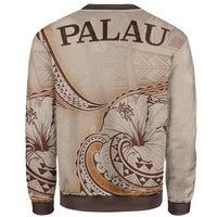 Palau Sweatshirt - Hibiscus Flowers Vintage Style - Polynesian Pride