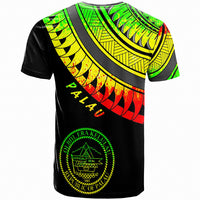Palau Custom T Shirt Ginger Lei Reggae Pattern - Polynesian Pride