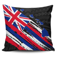 Hawaiian Flag Polynesian Background Pillow Covers - AH One Size 18"x18 Black - Polynesian Pride