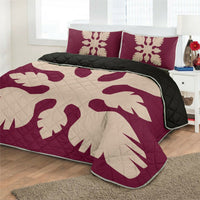 Hawaiian Royal Pattern Quilt Bed Set - Pink - B1 Style - AH - Polynesian Pride