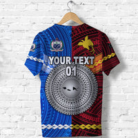 Custom Papua New Guinea and Samoa Together T Shirt, Custom Text and Number LT8 - Polynesian Pride