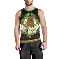 Papua New Guinea Men's Tank Top - Polynesian Gold Patterns Collection - Polynesian Pride