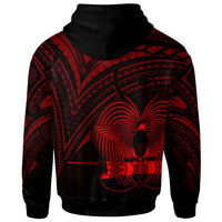 Papua New Guinea Zip Hoodie Red Color Cross Style - Polynesian Pride