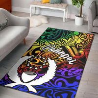 Pohnei Area Rug - Rainbow Polynesian Pattern Rainbow - Polynesian Pride