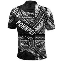 FSM Pohnpei Polo Shirt Happy Independence Day Original Vibes Black LT8 - Polynesian Pride