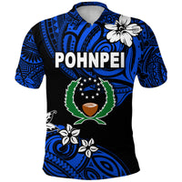 FSM Pohnpei Polo Shirt Unique Vibes Blue LT8 - Polynesian Pride