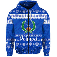 FSM Pohnpei Christmas Zip Hoodie Simple Style LT8 - Polynesian Pride