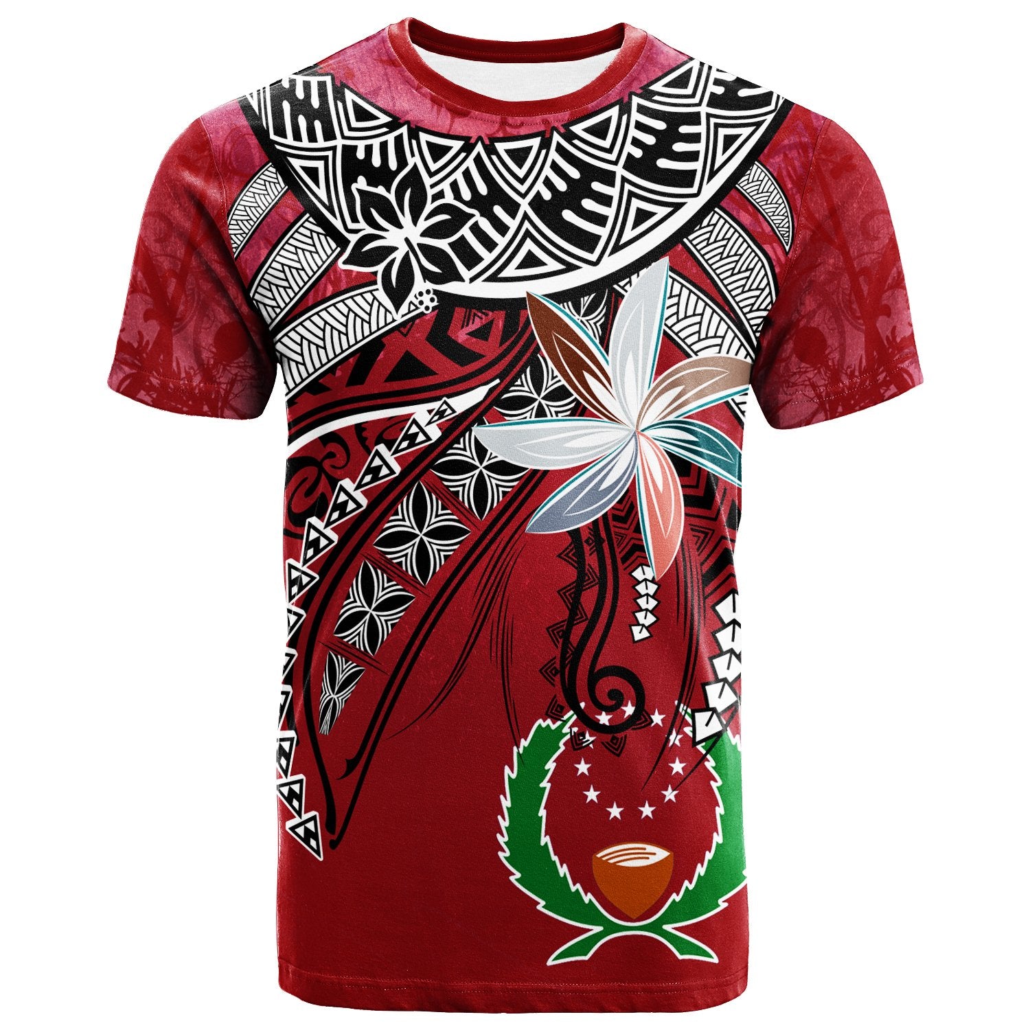Pohnpei T Shirt Fanciful Forest Red Color Unisex Red - Polynesian Pride