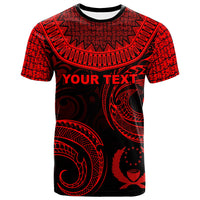 Pohnpei Custom T Shirt Unique Serrated Texture Red Unisex Red - Polynesian Pride