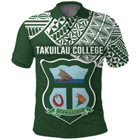 Custom Takuilau College Polo Shirt Tonga Pattern LT4 Unisex Green - Polynesian Pride