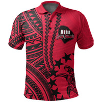 Cook Islands Atiu Polynesian Polo Shirt LT6 Red - Polynesian Pride