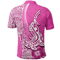 Hawaiian Shark Polynesian Polo Shirt Vibe Pink Style LT6 - Polynesian Pride