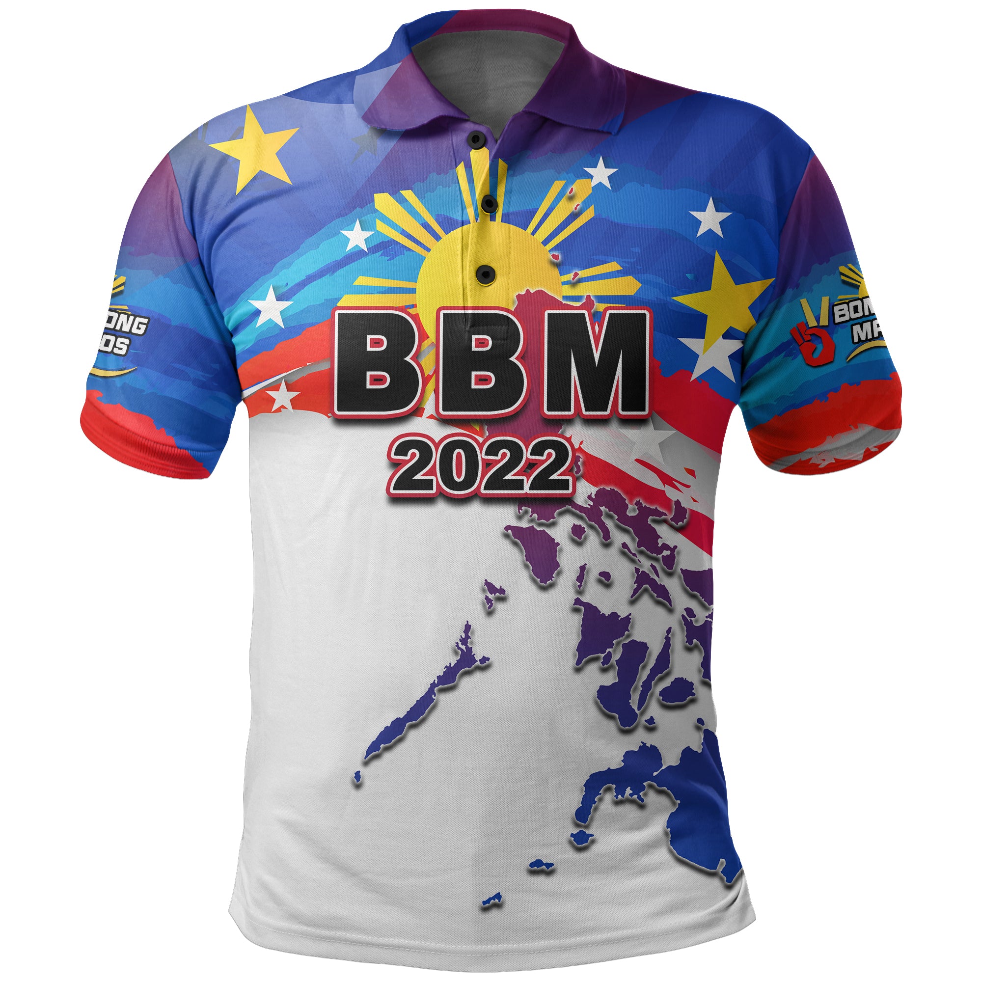 Custom Philippines Polo Shirt BBM 2022 LT6 Unisex Red - Polynesian Pride
