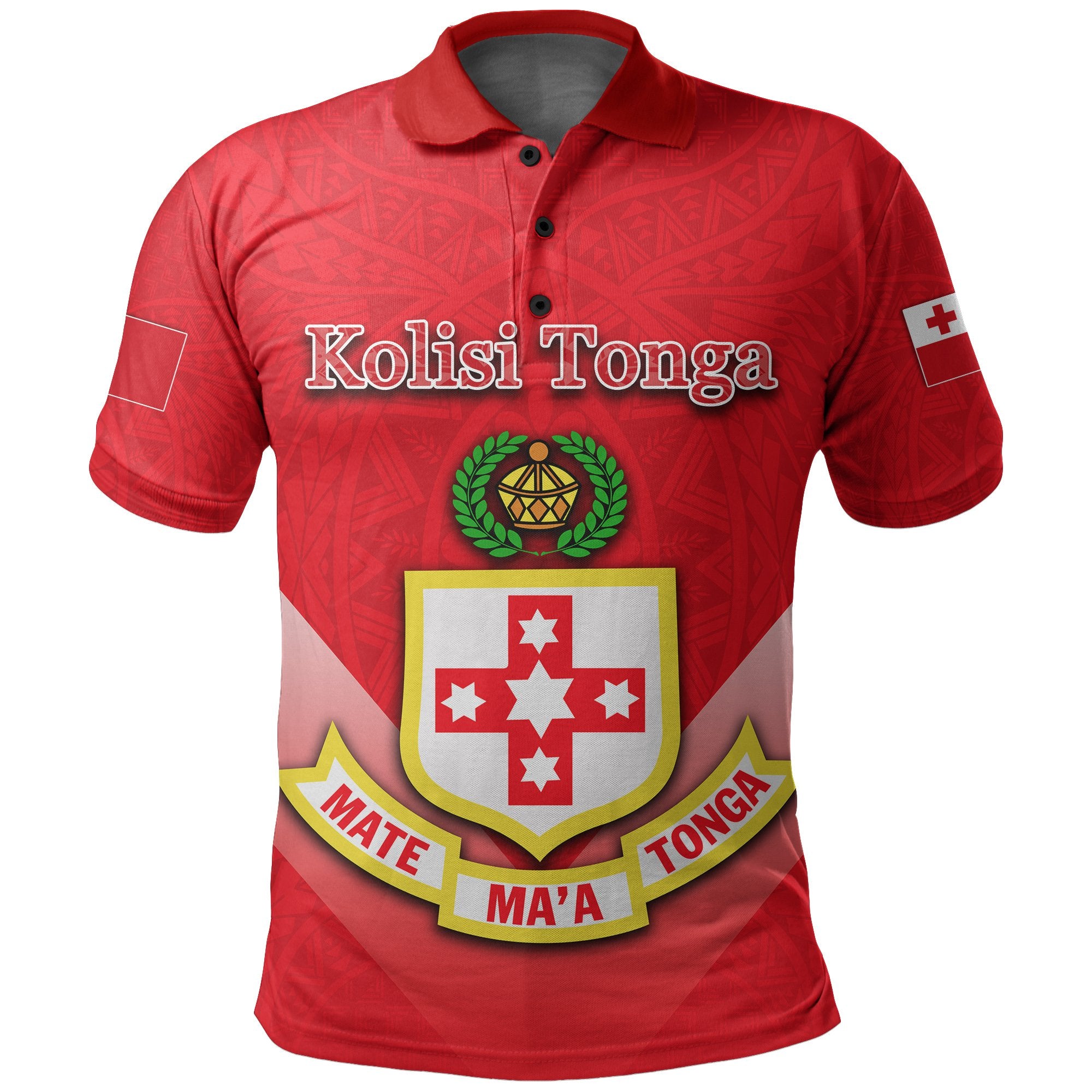 Custom Kolisi Tonga Polo Shirt Polynesian Style Unisex Red - Polynesian Pride