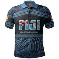 Fiji Constitution Day Polynesian Patterns Polo Shirt LT6 Unisex Blue - Polynesian Pride