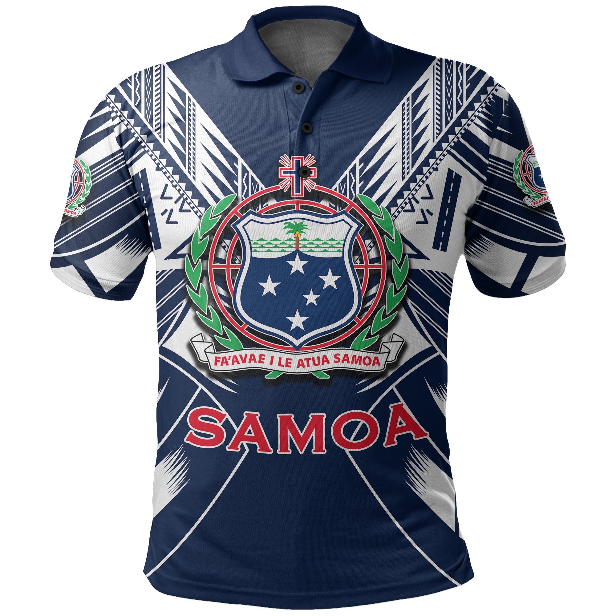 Custom Polynesian Pride Samoa Polo Shirt Unisex Blue - Polynesian Pride