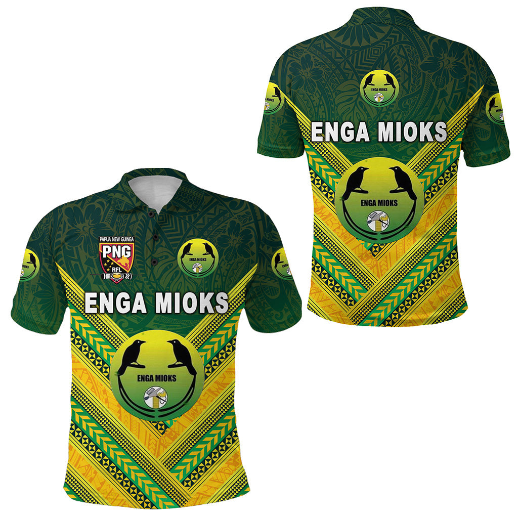 Papua New Guinea Enga Mioks Polo Shirt Rugby Original Style Green LT8 Unisex Green - Polynesian Pride