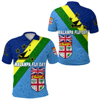 Vanuatu Malampa and Fiji Day Polo Shirt Simple Style LT8 Unisex Blue - Polynesian Pride